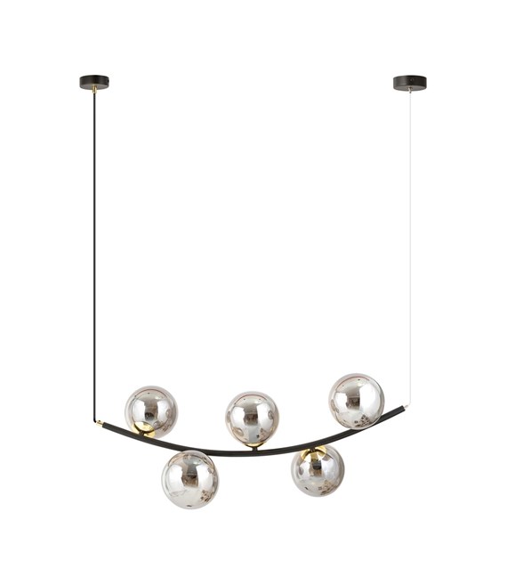 Lampe suspendue RITZ 5 demi-cercle, design asymétrique graphite RITZ 5 BL GRAPHITE