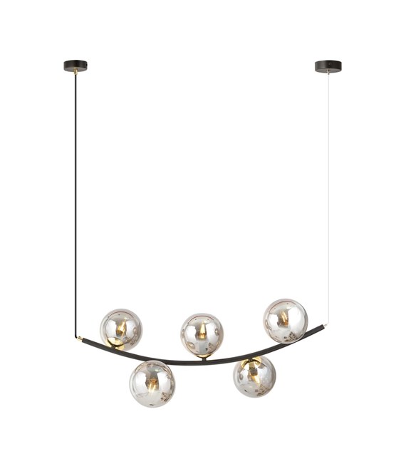 Lampe suspendue RITZ 5 demi-cercle, design asymétrique graphite RITZ 5 BL GRAPHITE