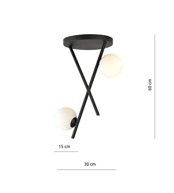Plafonnier RIVER 2 OPAL – design moderne, abat-jours au choix RIVER 2 OPAL
