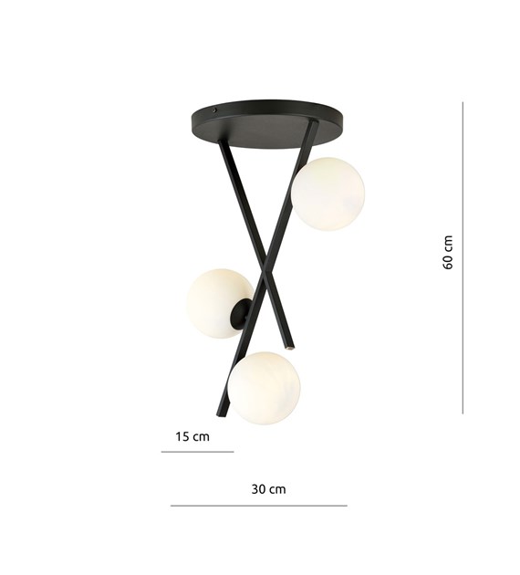 Plafonnier RIVER 3 Opal – Abat-jours coloris variables, moderne RIVER 3 OPAL