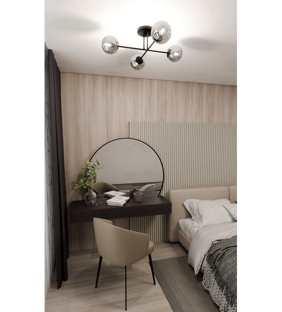 Plafonnier ROMA 4 graphite – design minimaliste, fabrication Pologne ROMA 4 BL GRAPHITE