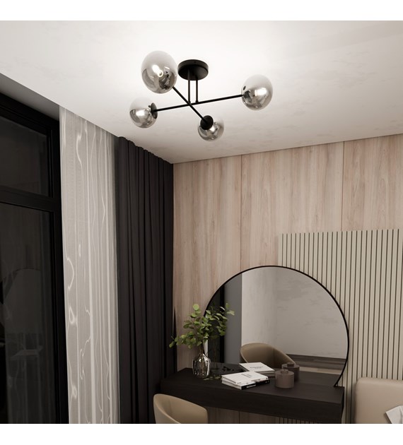 Plafonnier ROMA 4 graphite – design minimaliste, fabrication Pologne ROMA 4 BL GRAPHITE