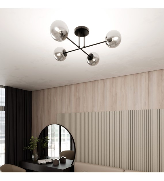 Plafonnier ROMA 4 graphite – design minimaliste, fabrication Pologne ROMA 4 BL GRAPHITE