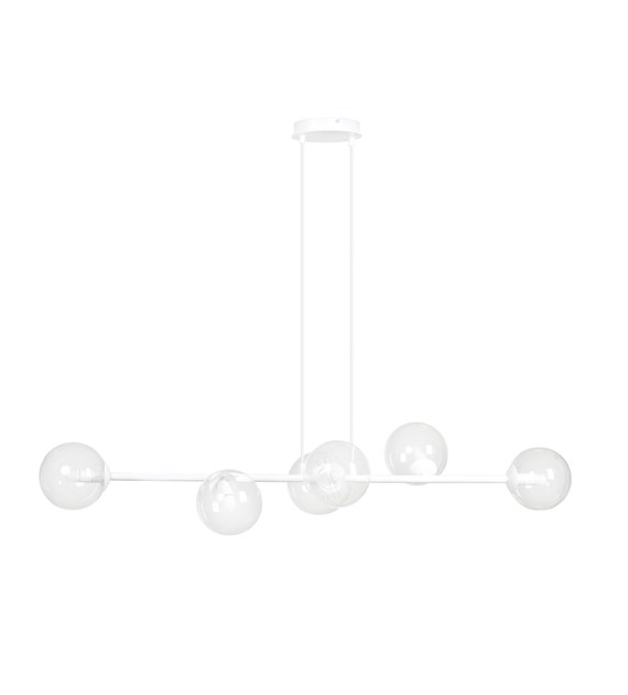 Suspension design ROSSI, verre, 6/8 sources, fabrication polonaise ROSSI 6 WH TRANSPARENT