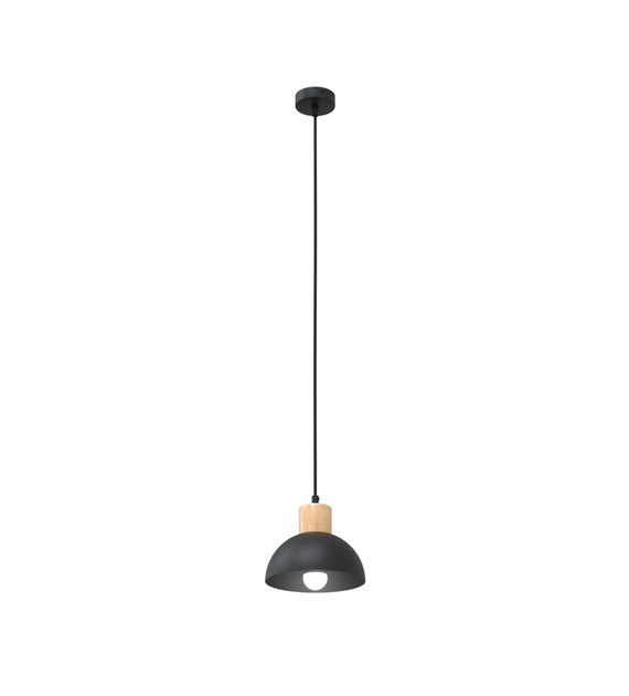 Lampe suspendue Seco scandinave métal-bois, chaleur nordique SECO 1 BL