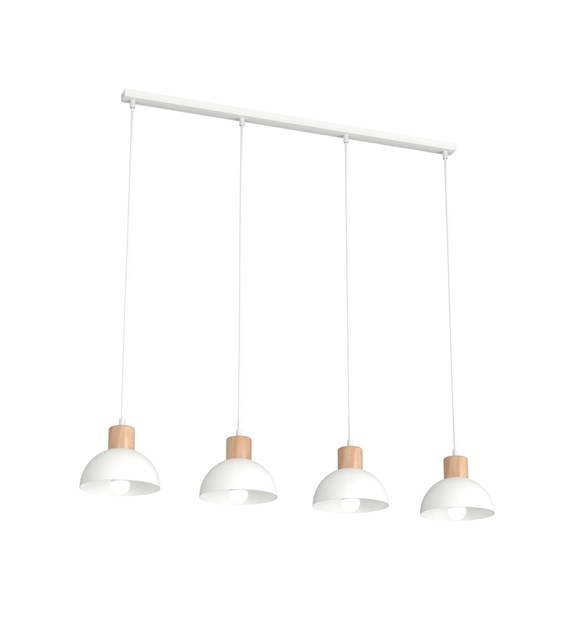 Lampe suspendue Seco scandinave métal & bois, esprit nature SECO 4 BL