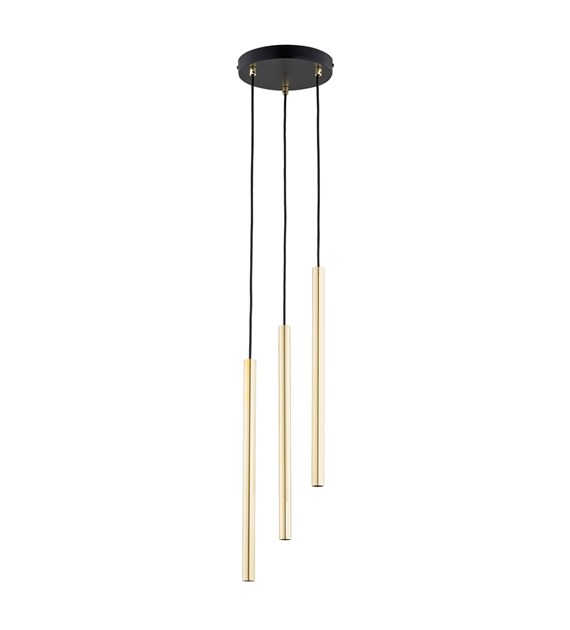 Lampe suspendue Selter 3 Premium Or, tubes dorés, design moderne SELTER 3 PREMIUM OR