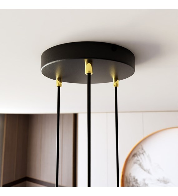 Lampe suspendue Selter 3 Premium Or, tubes dorés, design moderne SELTER 3 PREMIUM OR