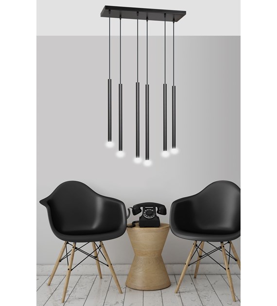 SELTER 6 Noir lampe suspendue design ultramoderne, qualité polonaise SELTER 6 NOIR