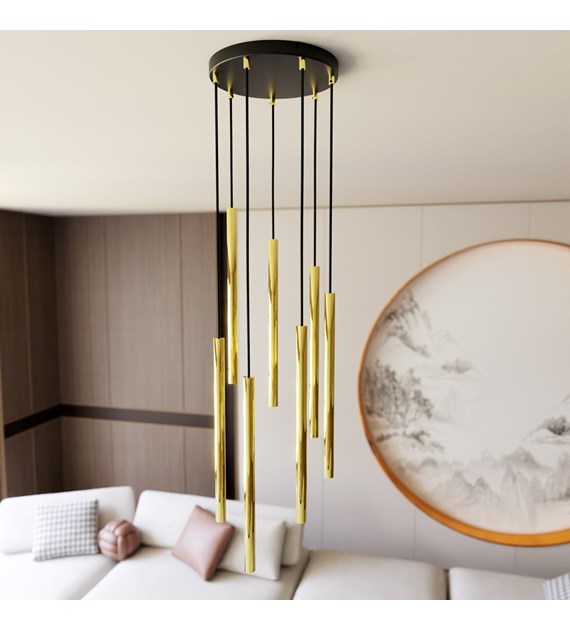 Lampe suspendue Selter 7 Premium Or, glamour doré moderne SELTER 7 PREMIUM OR