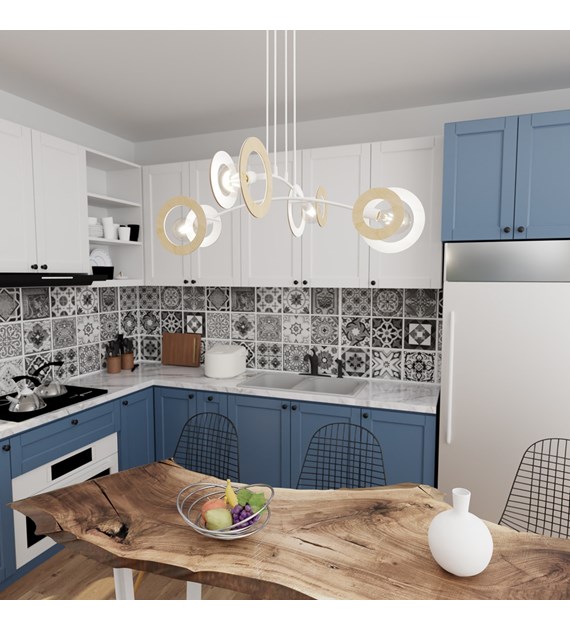 Skiva 4 – Lampe suspendue design géométrique, métal & contreplaqué SKIVA 4 WH" peut être traduit en français par "SKIVA 4 BL". Cependant, étant donné que cela semble être un nom de produit ou un code de produit, il est possible que certains...