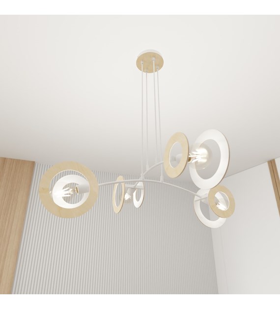Skiva 4 – Lampe suspendue design géométrique, métal & contreplaqué SKIVA 4 WH" peut être traduit en français par "SKIVA 4 BL". Cependant, étant donné que cela semble être un nom de produit ou un code de produit, il est possible que certains...