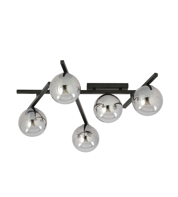 Plafonnier SMART 5 Noir Grafit – design moderne, 5 sources lumineuses SMART 5 NOIR/GRAFIT