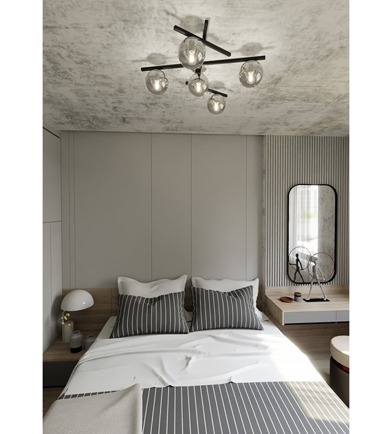 Plafonnier SMART 5 Noir Grafit – design moderne, 5 sources lumineuses SMART 5 NOIR/GRAFIT