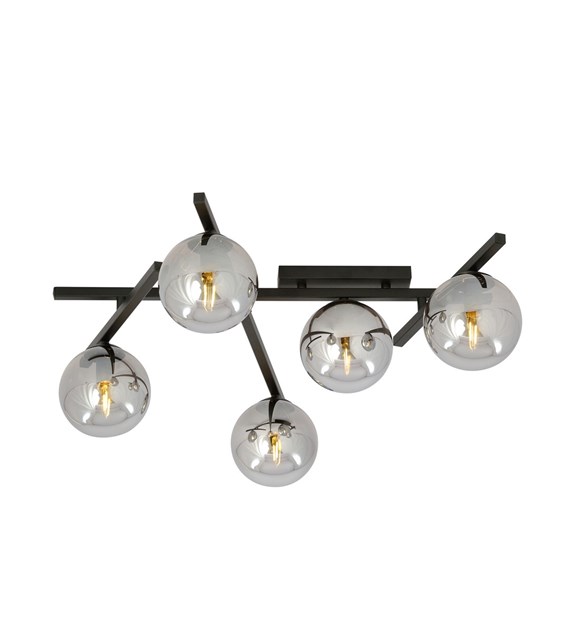 Plafonnier SMART 5 Noir Grafit – design moderne, 5 sources lumineuses SMART 5 NOIR/GRAFIT