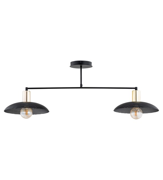 Plafonnier industriel SPIRIT 2 noir, design métal minimaliste SPIRIT 2 NOIR