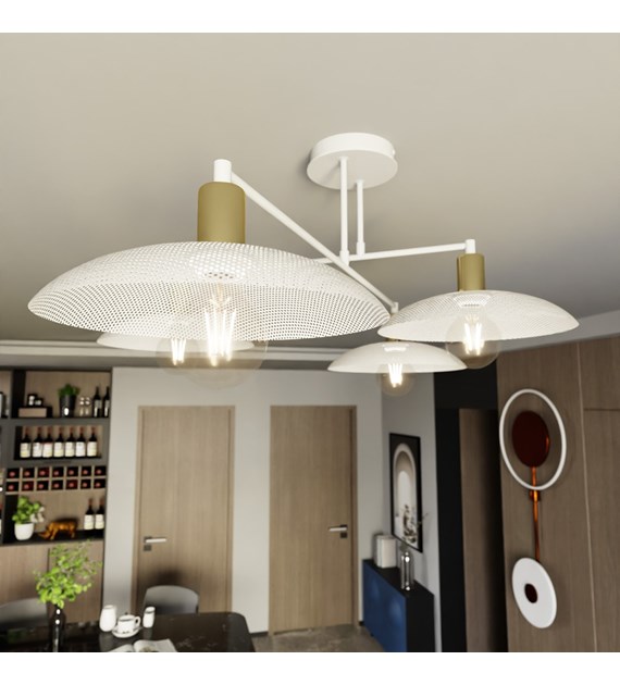 SPIRIT 4 Blanc plafonnier industriel en métal, design minimaliste SPIRIT 4 BLANC