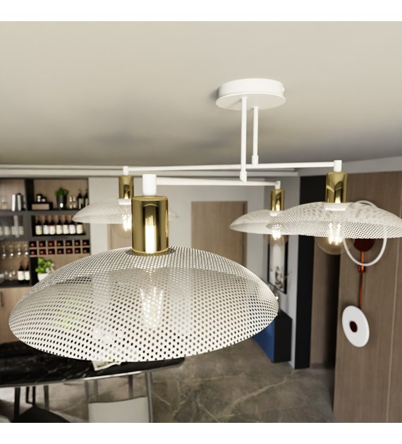 SPIRIT 4 Blanc plafonnier industriel en métal, design minimaliste SPIRIT 4 BLANC