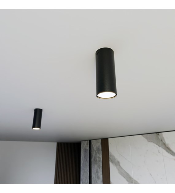 Plafonnier TECNO 1 S Black — luminaire plafond noir, réf. 1316/1 S TECNO 1S BLACK luminaire