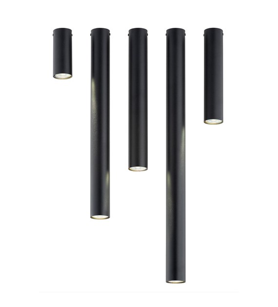 Plafonnier TECNO 1 S Black — luminaire plafond noir, réf. 1316/1 S TECNO 1S BLACK luminaire