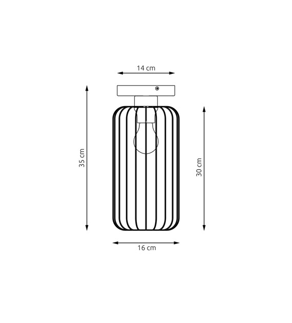Plafonnier design industriel BARN en acier durable, abat-jour filaire Titre du produit en français : "GRANGE 1 BL OR