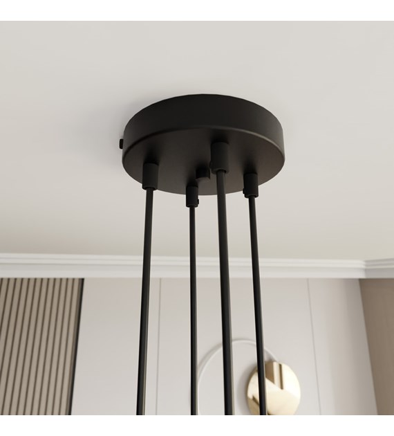 Lampe suspendue MOTIF - sculpture lumineuse design à deux anneaux Titre du produit traduit en français : "MOTIF 4 MARBEL