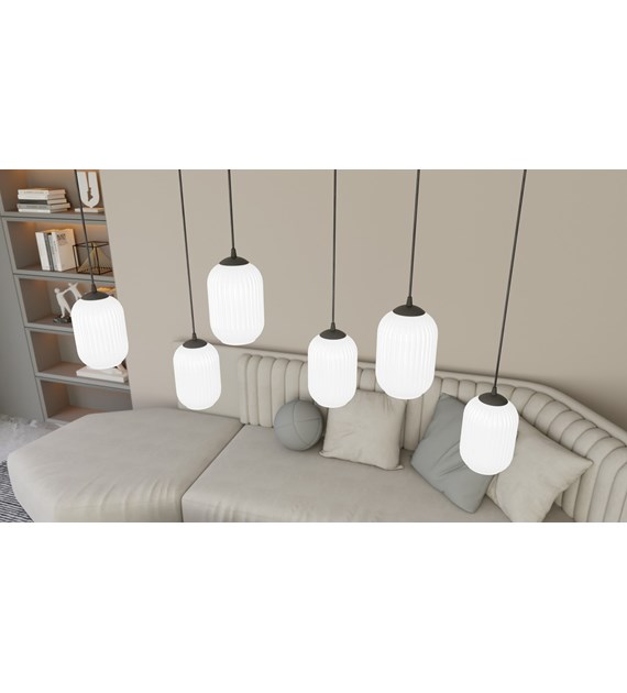 Lampe suspendue Verdi opale - abat-jour pot irrégulier, lumière douce VERDI 1 BL OPAL