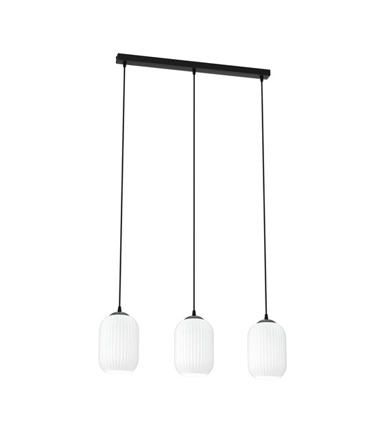 Lampe suspendue Verdi Opale, design bocal irrégulier, ambiance cosy VERDI 3 BL OPALE