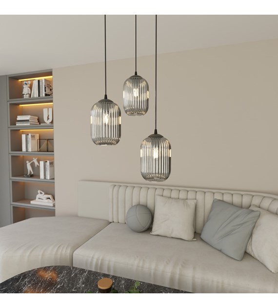 Lampe suspendue Verdi Graphite – abat-jour irrégulier, lumière douce VERDI 3PREM BL GRAPHITE