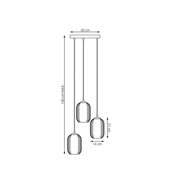 Lampe suspendue Verdi Graphite – abat-jour irrégulier, lumière douce VERDI 3PREM BL GRAPHITE