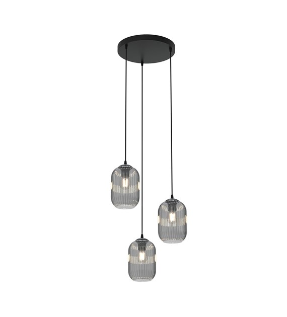 Lampe suspendue Verdi Graphite – abat-jour irrégulier, lumière douce VERDI 3PREM BL GRAPHITE