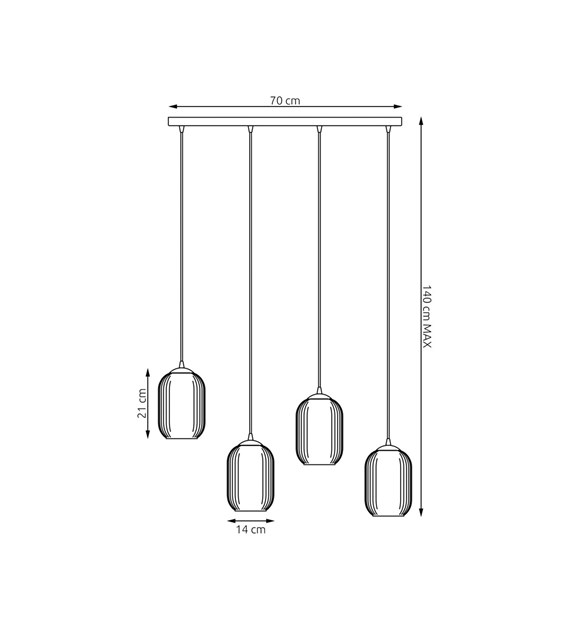 Lampe suspendue Verdi opale – bocal irrégulier, lumière douce VERDI 4 BL OPAL