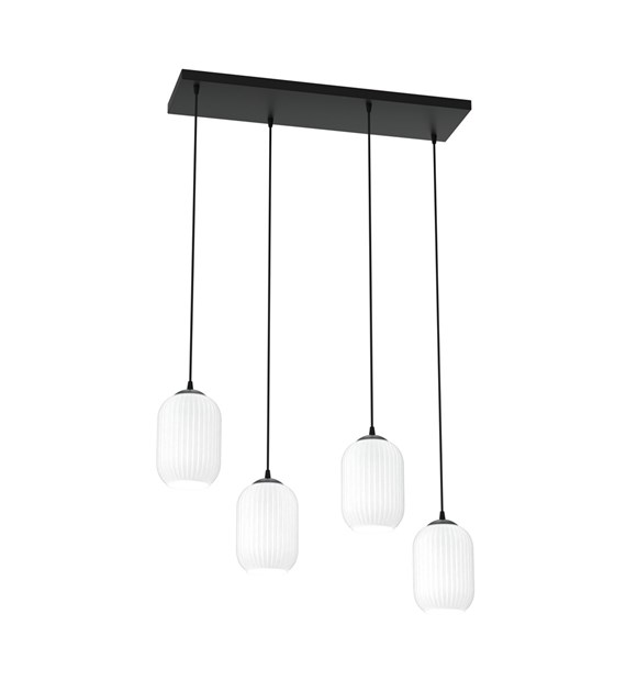 Lampe suspendue Verdi opale – bocal irrégulier, lumière douce VERDI 4 BL OPAL