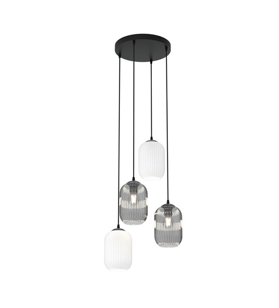 Lampe suspendue Verdi design bocal irrégulier, ambiance chaleureuse VERDI 4PREM BL MIX pourrait se traduire par "Mélange BL 4PREM VERDI