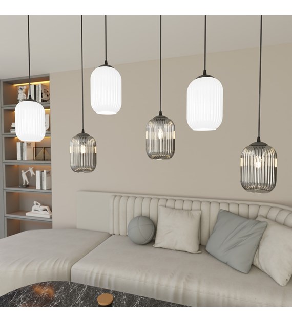 Verdi 6 – Lampe suspendue design bocal irrégulier, lumière douce VERDI 6 BL MIX" peut être traduit en français par "VERDI 6 MELANGE BL