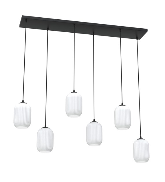 Lampe suspendue Verdi opale, bocal design, lumière diffuse VERDI 6 BL OPAL
