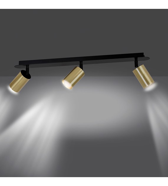 Plafonnier ZEN 3 NOIR : orientable, 1-3 spots, dorés ZEN 3 NOIR