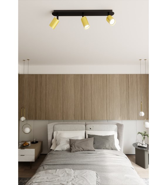 Plafonnier ZEN 3 NOIR : orientable, 1-3 spots, dorés ZEN 3 NOIR