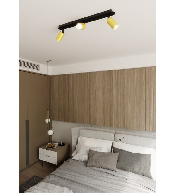 Plafonnier ZEN 3 NOIR : orientable, 1-3 spots, dorés ZEN 3 NOIR