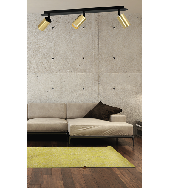 Plafonnier ZEN 3 NOIR : orientable, 1-3 spots, dorés ZEN 3 NOIR