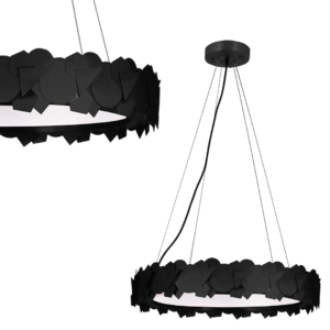 Suspension ronde avec déco Géométrique SOHO Noire Métal Design