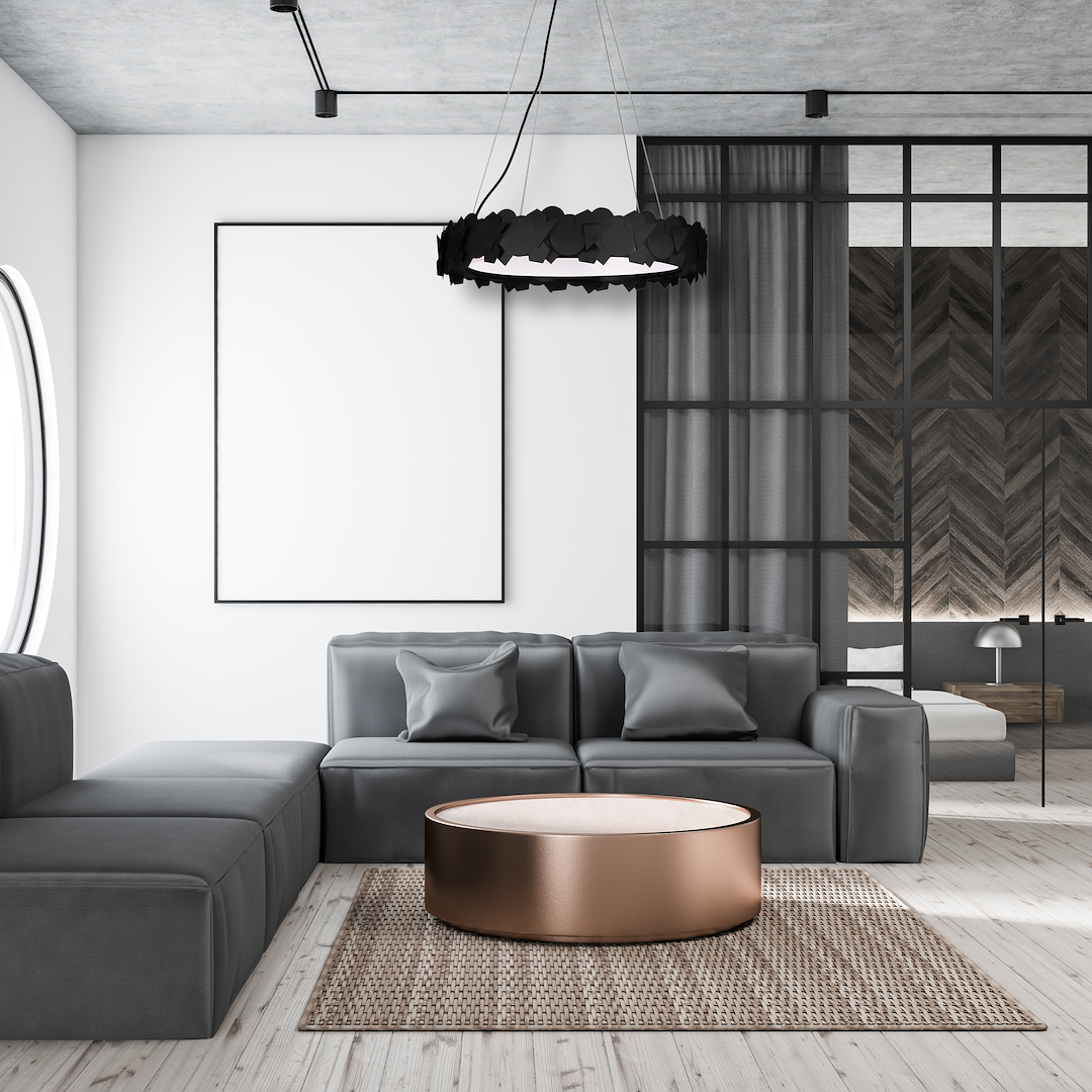 Suspension ronde avec déco Géométrique SOHO Noire Métal Design Le titre du produit en français est : "Lampe suspendue SOHO NOIRE 24W LED