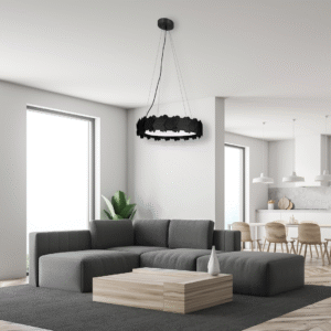 Le titre du produit en français est : "Lampe suspendue SOHO NOIRE 24W LED