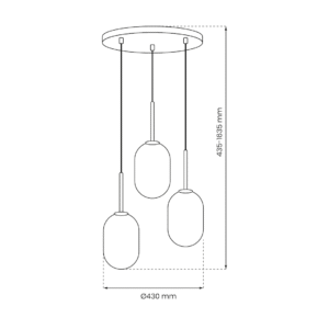 Suspension Alias Noir 3xE14 cercle