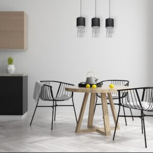 Suspension ALMERIA NOIR/CHROME 3xE27