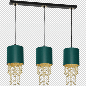 Suspension ALMERIA VERT/OR 3xE27