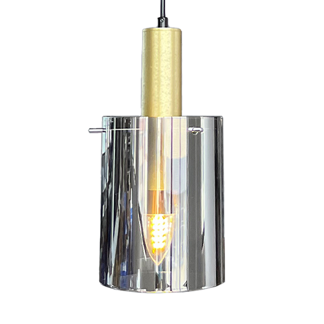 Arcadia Gold Lampe Suspendue Minimaliste en verre Dorée et Chromée Suspension Arcadia Or 1xE27