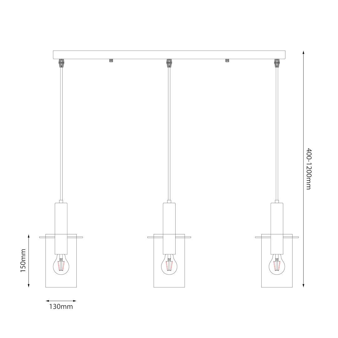 Suspension sphérique arcadia 3 lumières en métal et verre noir et or 78cm Suspension Arcadia Or 3xE27