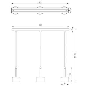 Suspension ARENA BLEU/OR 3xGX53