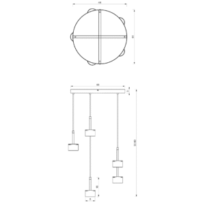 Suspension ARENA VERT/OR 5xGX53